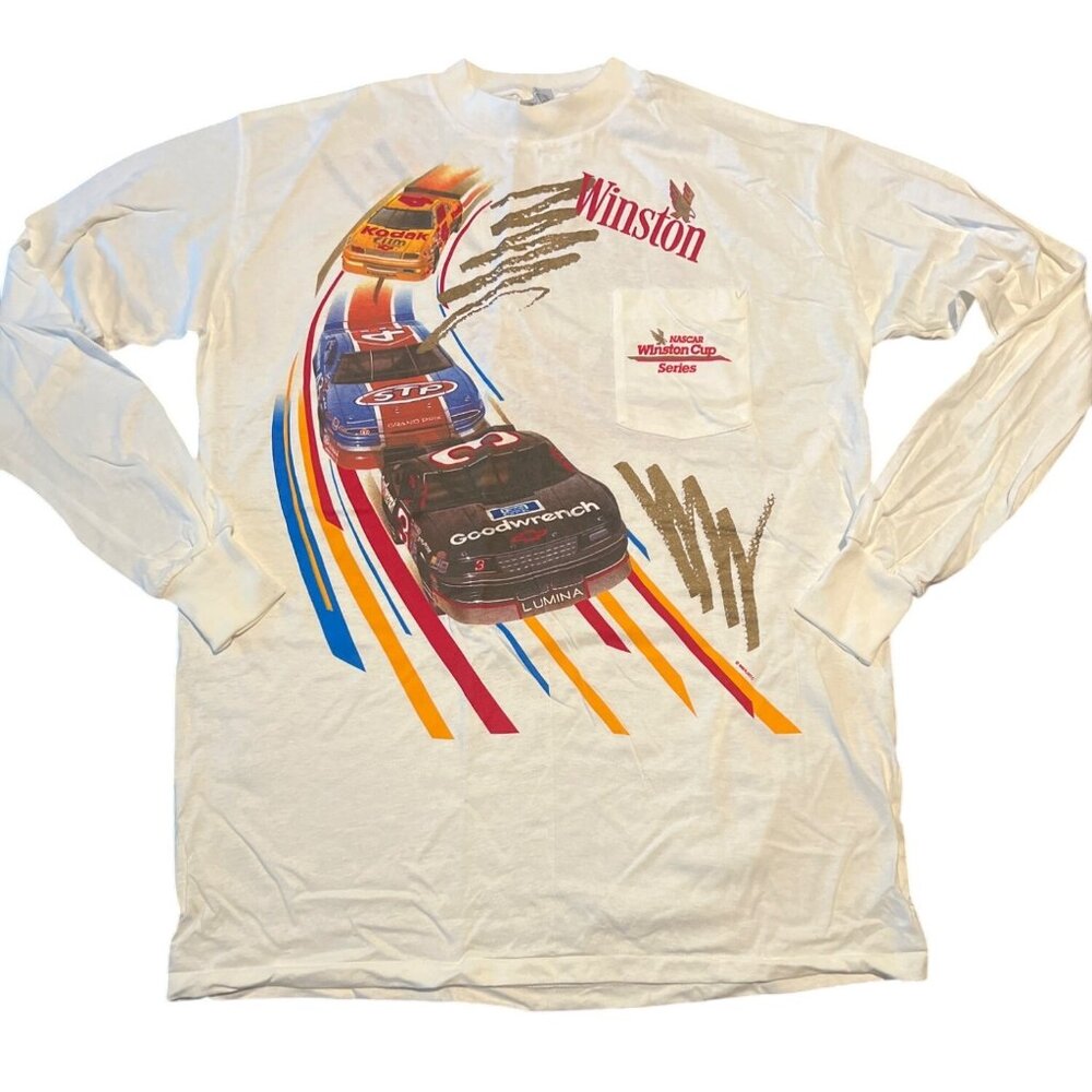 Vintage 90s NASCAR Winston Cup Series Double Sided Long Sleeve Tee Single Stitch